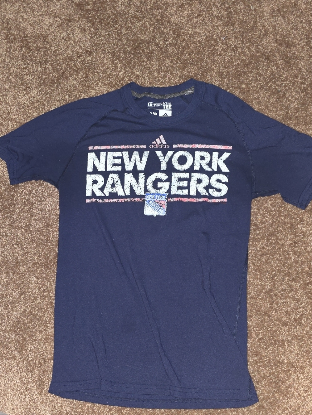 adidas Navy New York Rangers Distressed Graphic Tee - Men's